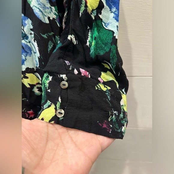 Maeve by Anthropologie Floral Black Dress with 3/4 Sleeves- size Small - Picture 5 of 8